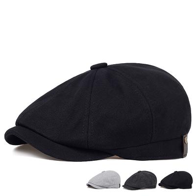 Newsboy Cap Men's Cotton Fashion Beret Autumn and Winter Warm Flat Hats