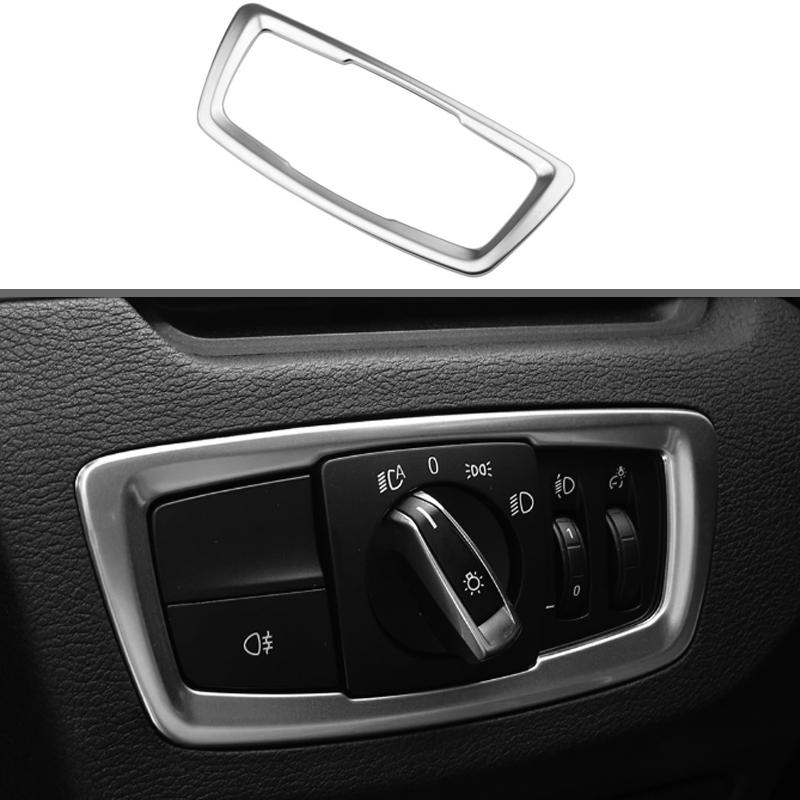 Car Headlight Switch Protection Trim Headlights Switch Decoration Circle Sticker for BMW X1 F48 2016-2022 LHD Accessories