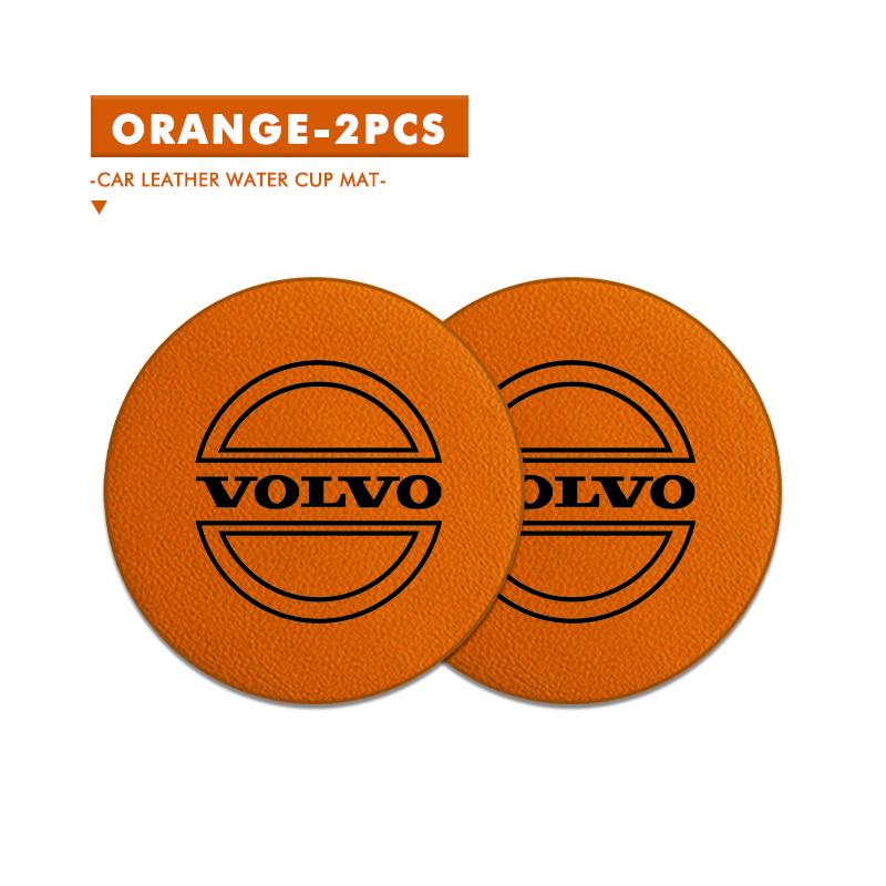 2pcs Suede Car Coaster Water Cup Drink Holder Mat Anti-Slip Pad For Volvo XC60 XC90 S60 S80 V60 C70 S40 C30 V90 V60 C40 XC40 V70