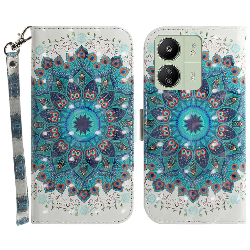 For Xiaomi Redmi 13C 4G/13C 5G/Poco C65 4G/Poco M6 5G/13R 5G Cell Phone Case 3D Pattern Wallet Cover