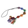 Car Crystal Pendant Natural Quartz Stone Rearview Mirror Ornaments Seven Chakra Heart-shaped Hanging Styling Accessories