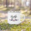 Bride Team Flower Print Enamel Mug Bachelorette Party Wine Juice Cup Bridesmaid Gift Coffee Cups Bridal Wedding Shower Gifts