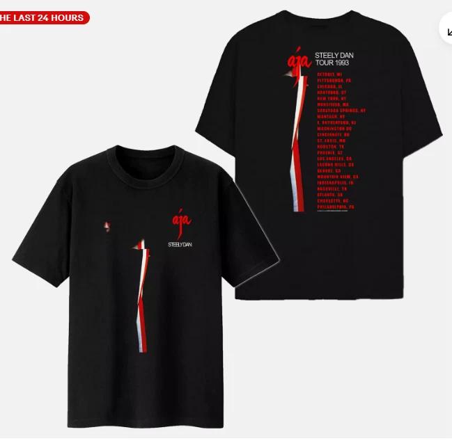 Steely Dan Aja Tour 1993 Tshirt Vtg 90s Steely Dan Rock Band Tour S