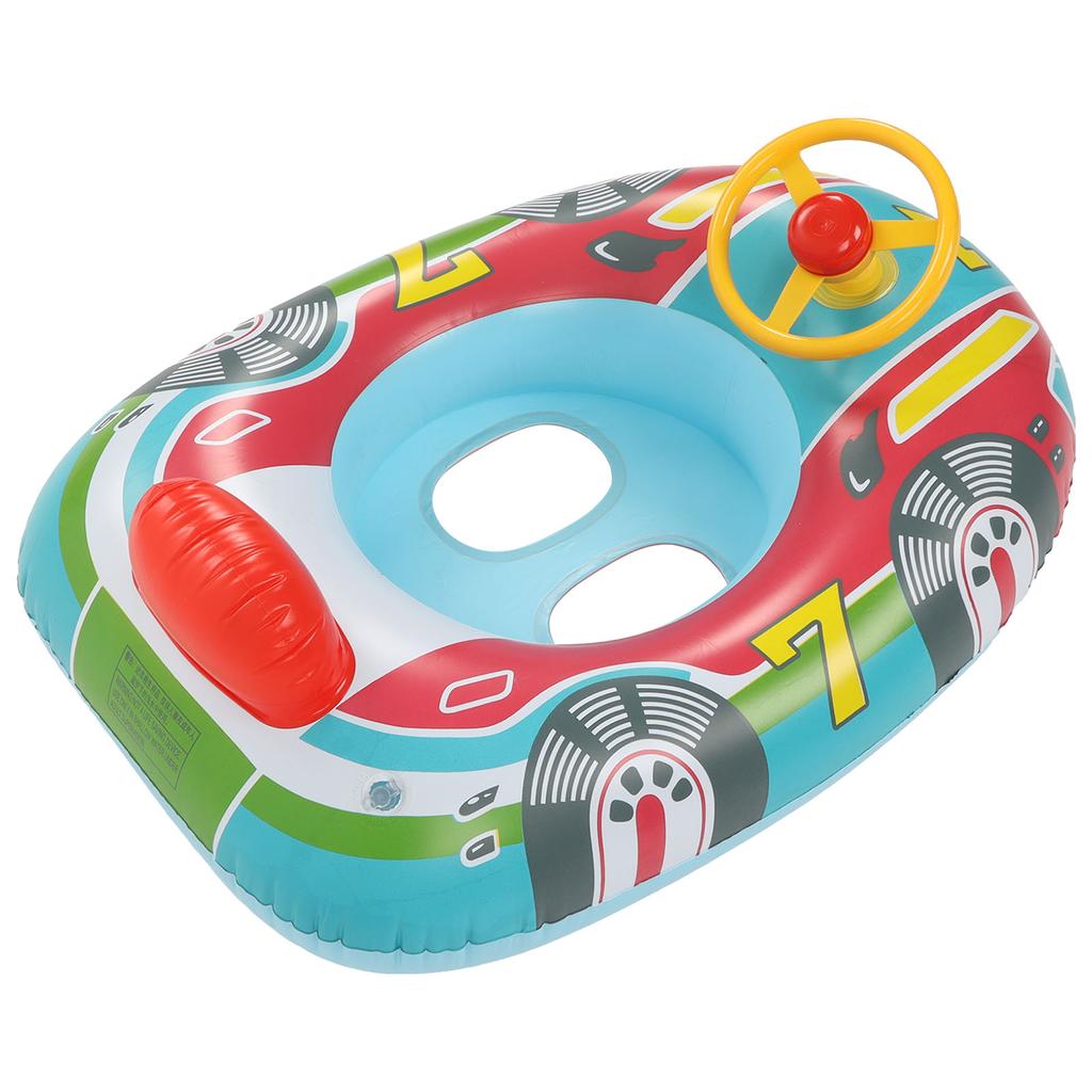 Yacht Pool Inflatable Yacht Steering Wheel PVC Anti Leakage Leg Holes Toddler Swim for Swimming