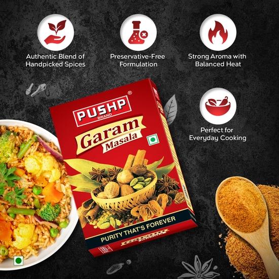 Pushp Brand Garam Masala (100g pack) (Pack of 10)