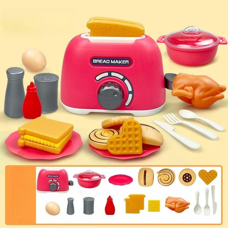 Kids Cooking And Baking Playset Simulation Rice Cooker Microwware Gas Refrigerator Toy Pretend Play Kitchen For Boys & Girls