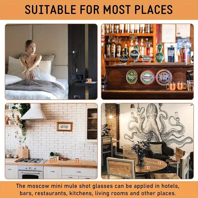 4pcs Mini Moscow Mugs 2oz Mule Shot Glasses For Home Kitchen Bar Drinkware (Rose Golden)