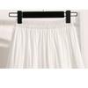 Women White Lace Tiered Midi Skirt Elastic Waist Flowy A Line Skirt With Lining