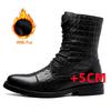 Fashion Men's Leather Boots Trendy Black Motorcycle Boot High Quality  Combat Boots Casual Men Shoes Non-Slip Tactical Army Boot