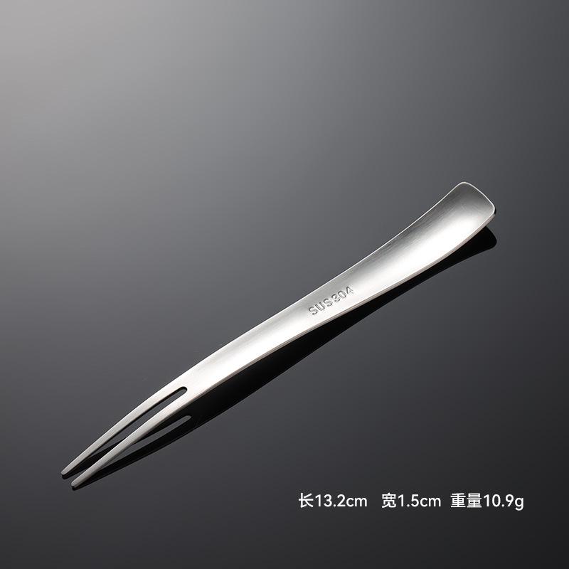 

Ложка из нержавеющей стали 304 с квадратной головкой, вилка для фруктов, один зубец и два зубца, креативная и простая форма, позолоченный титаном волшебный подарок для невесты