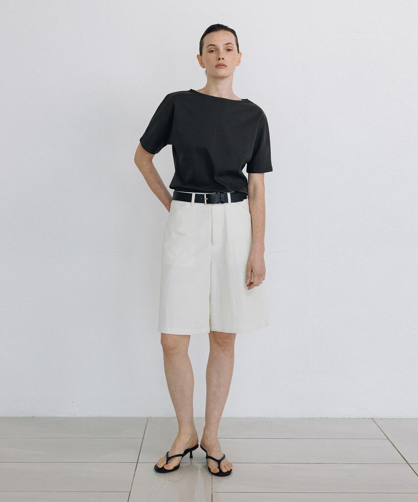 Beullaengkeulumumeon Heather Bermuda Pants_Ecru