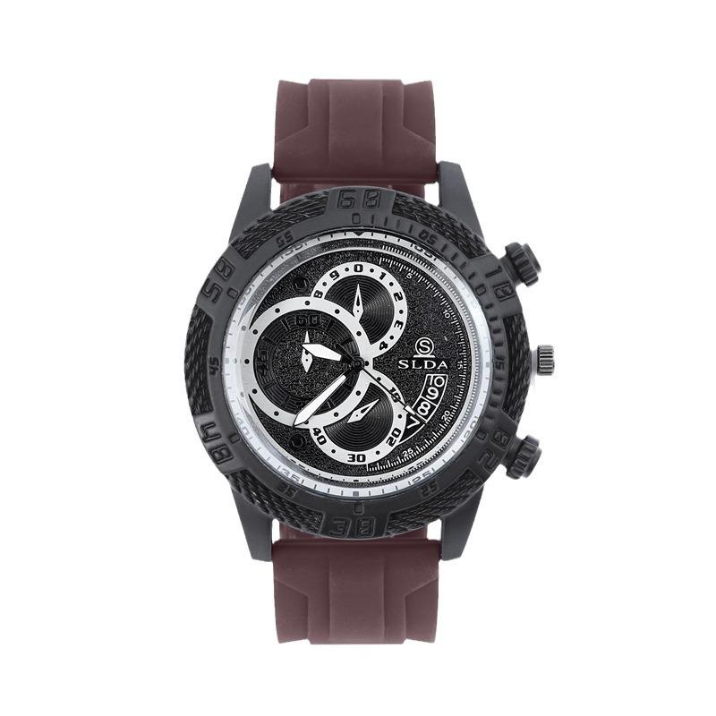 Fashion Casual Men's Quartz Watch Silicone Band Business Wristwatch