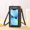 Touchscreen Mobile Phone Bag Female Oblique Cross Anti-theft Multi-function Shoulder Transparent Mini Bag Wallet Mobile Phone Bag