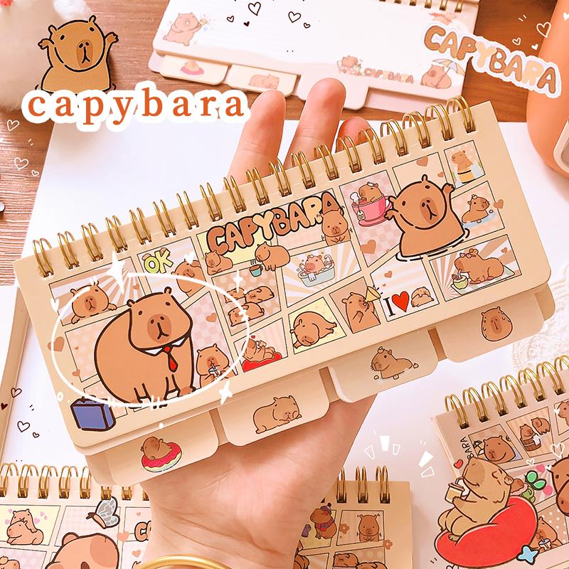 Kawaii Stationery Office Accessories School Supplies Mini Portable Notebook Small Notepad For Daily Notes Capybara Diary