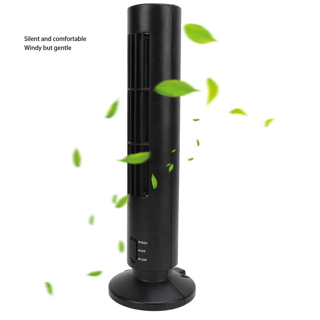 Ventilator Inteligent de Podea Negru Silențios 2 Viteze Puternic Ventilator Turn Fără Pale pentru Casă Dormitor Birou Cameră