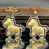 2026 Zodiac Horse Keychain, Imitation Gold Foil Lucky Wealth Phone Chain Lanyard, New Year Souvenir Gift