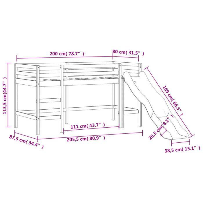VidaXL Lit Mezzanine Enfants avec Tunnel, Lit Surélevé pour Enfants avec Échelle, Meuble de Rangement Chambre, Moderne, Rose 3207044
