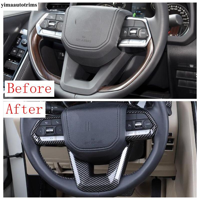 ABS Car Steering Wheel Button Decorative Sequ Cover Trim Accessories Interior For Toyota Land Cruiser 300 LC300  - 2025