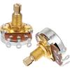 2 Pack Full Size Metric Guitar Bass Pots, 500k Potentiometer Brass Shaft Audio Taper Potentiometers, Guitar Potentiometer for Volume and Tone Short