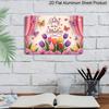 2D Flat, 1pc "Feliz Día De Las Madres" Tulip & Butterfly Plaque, 12"×8" - Multicolor Floral Decor Sign - Aluminium Wall Hanging Decoration, Cheerful