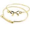 Les Trésors De Lily [L6052] - Golden 'Romantic Knot' Double Bracelet
