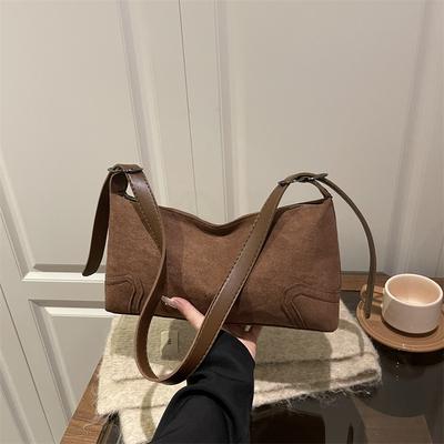 Nischen-Design leicht luxuriös hoher Sinn Retro-Mode Maillard weiches Leder matt cool Babes Lokomotive Achseltasche