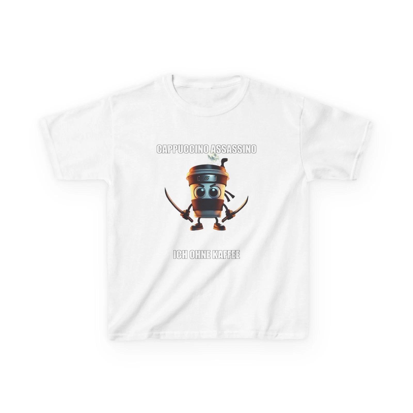 Cappuccino Assassino Kids T-Shirt | Brainrot Meme Shirt Funny Viral Internet Hum S