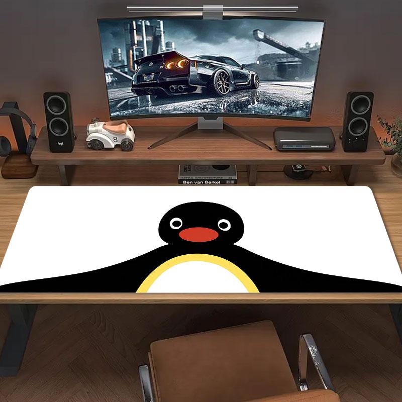 Penguin Silhouette Art Large Size Mouse Pad Large Gaming Table Cushion Nonslip Laptop Tablet Big Mousepad Xxl Mat Mini Pc Playmat With Lock Edge