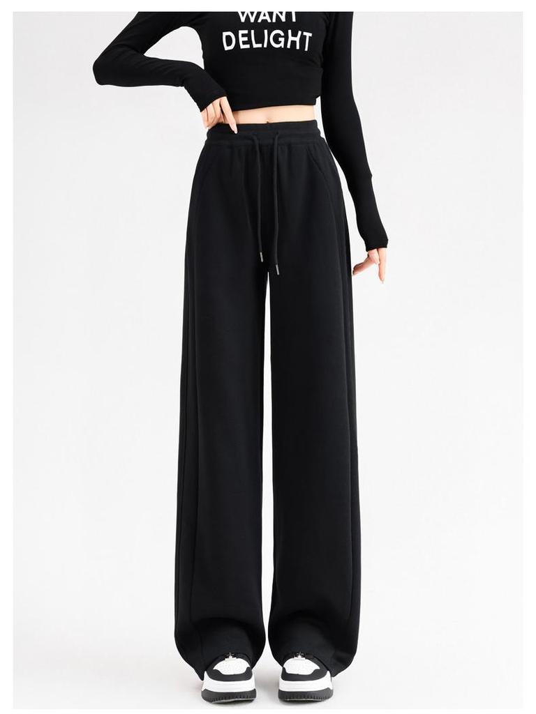 Damen High Waist Weitbein Slim Fit Hose - Petite Größe, Lässige Herbst/Winter Hose