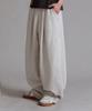 LIKE THE MOST Training Pintuck Balloon Wide Pants_Oatmeal