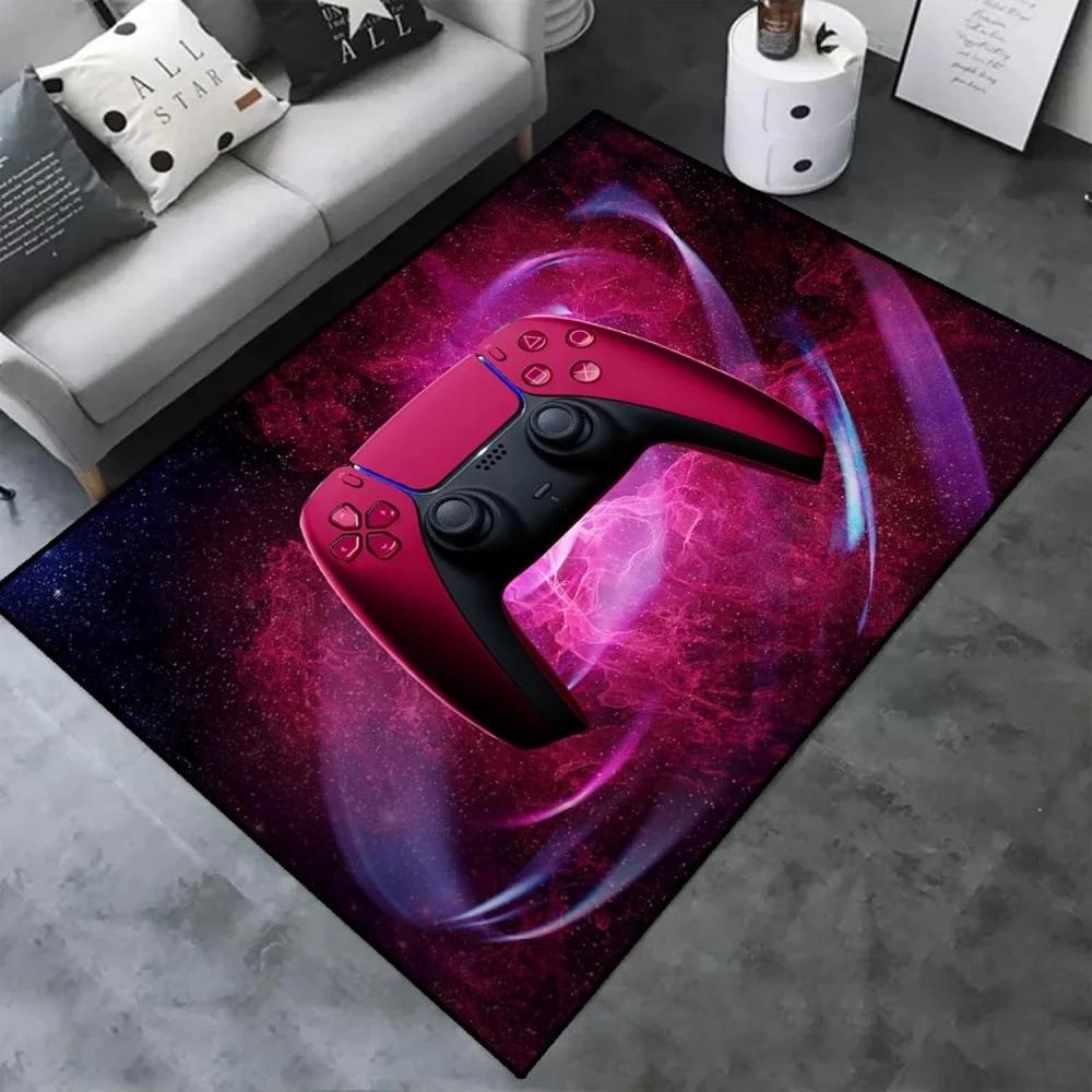3D Game Controller Gamer Gaming Pattern Area Rugs Bedroom Non-Slip Gaming Gamepad Carpet Floor Mat Decor for Living Room Doormat