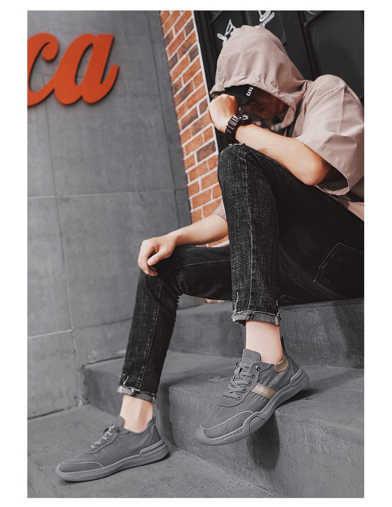 2024 Korean Style Cloth Low-Top Casual Men's Board Shoes: Rainproof, Youth Travel Sneakers for Spring/Autumn