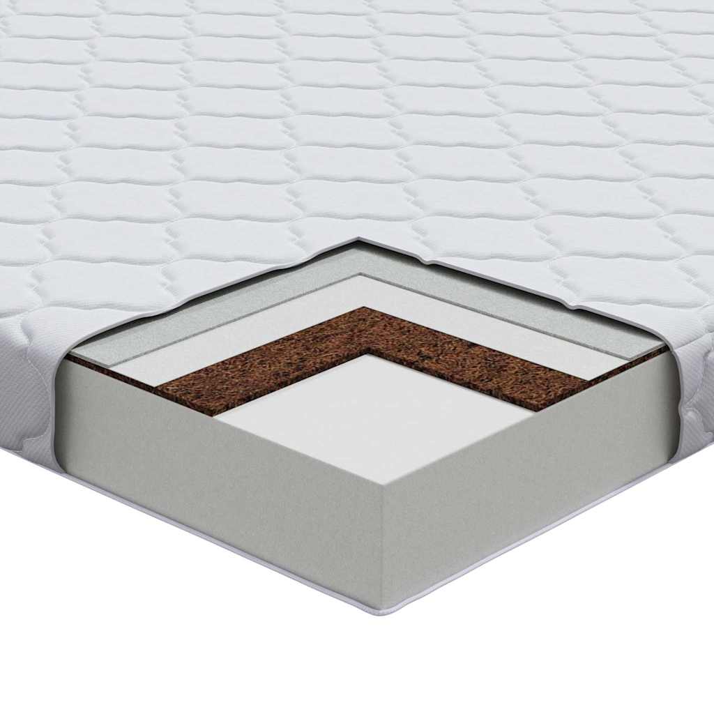 Foam Mattress Breathable Quilted Topper for Superior Back Support Firm Natural Coconut Fiber Jacquard Fabric Single Bed 60x120cm