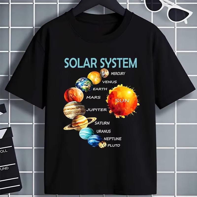Solar System Planet Graphic Tee Summer Colorful Streetwear Casual Humor Unisex Unisex Short Sleeve Tops