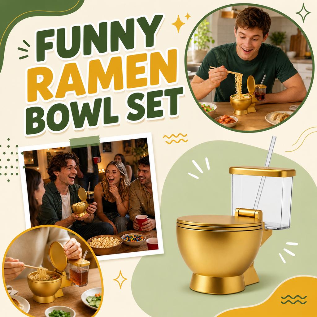 Nowy Zestaw Miseczek do Makaronu Ramen - Zabawny Design Toalety na Prezenty i do Domu