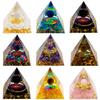 Přírodní krystalový generátor energie pyramida peridot ametyst reiki léčivá čakra pryskyřice pyramida egyptská dekorace dekorace do pokoje 1ks