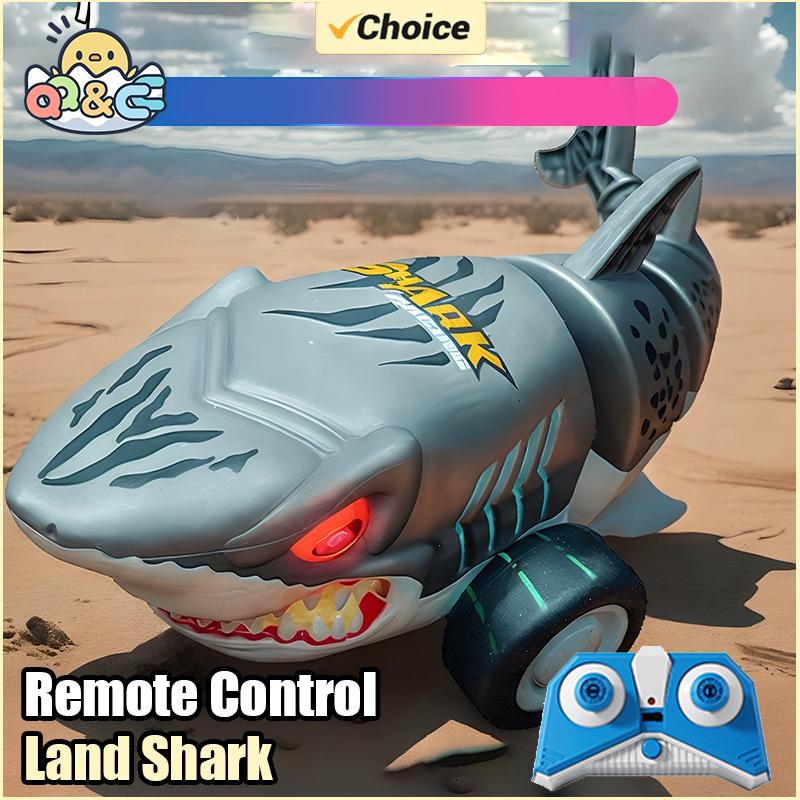 Non-Toxic 2.4G Rc Shark Car With Cool Light Stunt Rotating Swing Tail Children'S Radio Controlled Vehicle Electric Toys For Kid Gifts