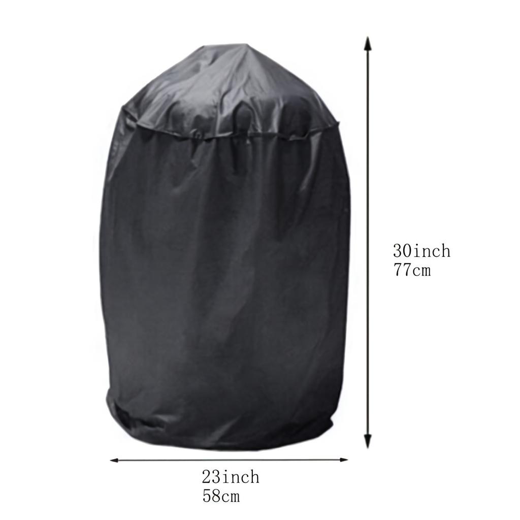 Universal Round BBQ Grill Cover, Heavy Duty Waterproof Windproof Tear Resistant Outdoor Barbecue Protector (Only Cover)