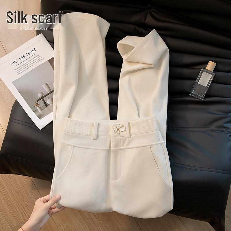 

Women s High-Waist Patchwork Wide-Leg Suit Pants L