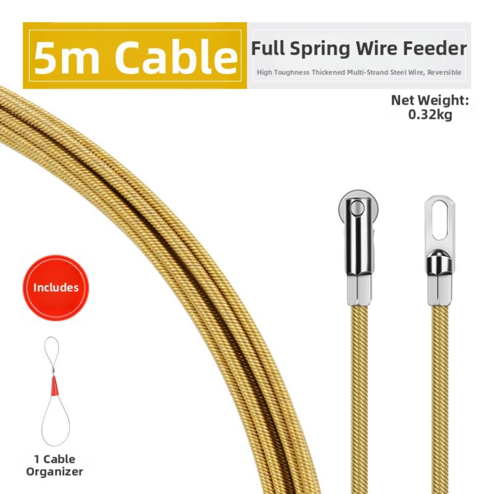 Wire Threader Tool for Electrical Work Featuring Flat Head Hook and Spacious Opening for Multiple Wire Connections