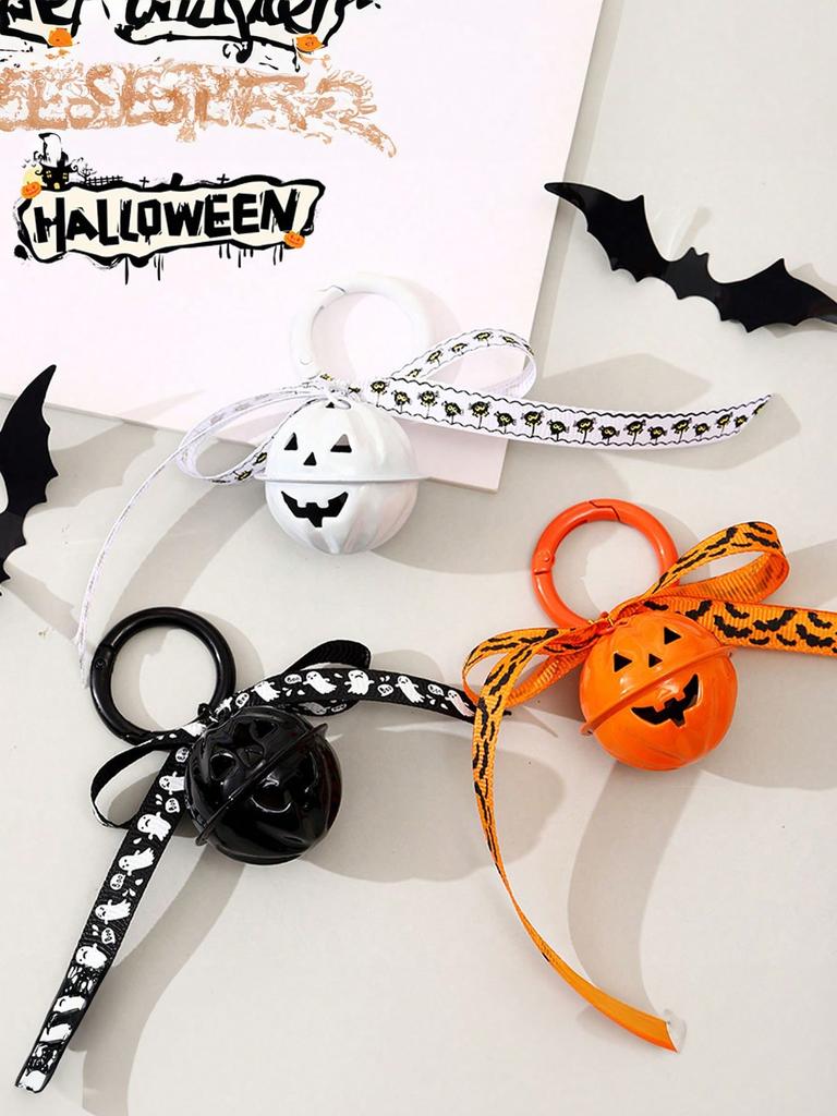 Halloween Series Cute Pumpkin Bell Keychain, Friendship & Couple Pendant, Holiday Gift, Bag Charm Accessory Halloween Accessories Teachers Day