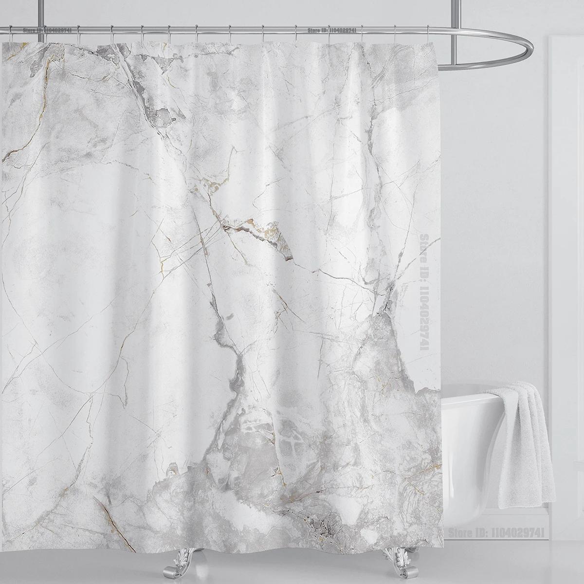 

Marble Waterproof Shower Curtain Waterproof Shower Curtain For Bathroom Decor Printed Washable Shower Curtain With Hooks W60H190(CM)-1 Pcs