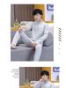 Men's Autumn/Winter Warm Fleece Pajama Set - Half-High Collar, Solid Color, Middle-Aged & Elderly