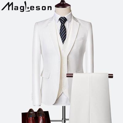 Ropa de hombre Traje informal de negocios para hombre Traje de novio delgado de tres piezas Trajes y blazers para hombre