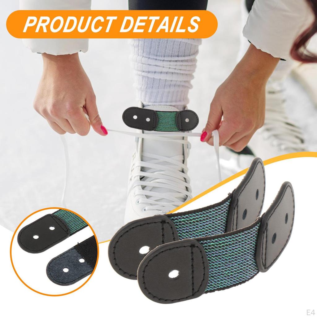 2Pcs Figure Skating Lace Straps .9in x1.2in Boots Laces Protection for Dance All Shoe Size