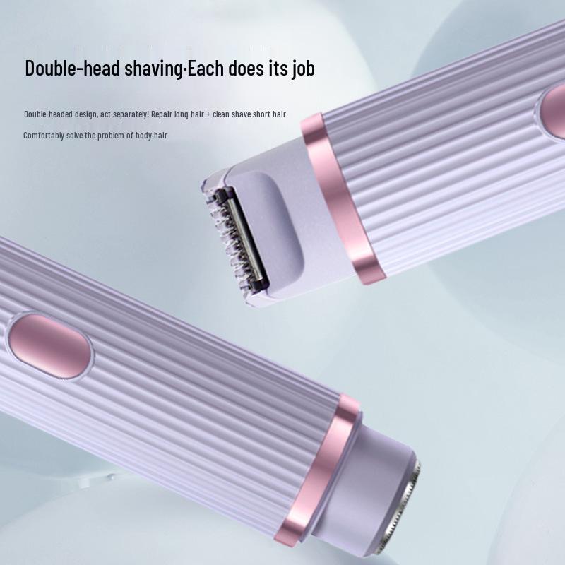 Dual-Head Electric Women's Shaver & Epilator: Full Body and Pubic Hair Trimmer