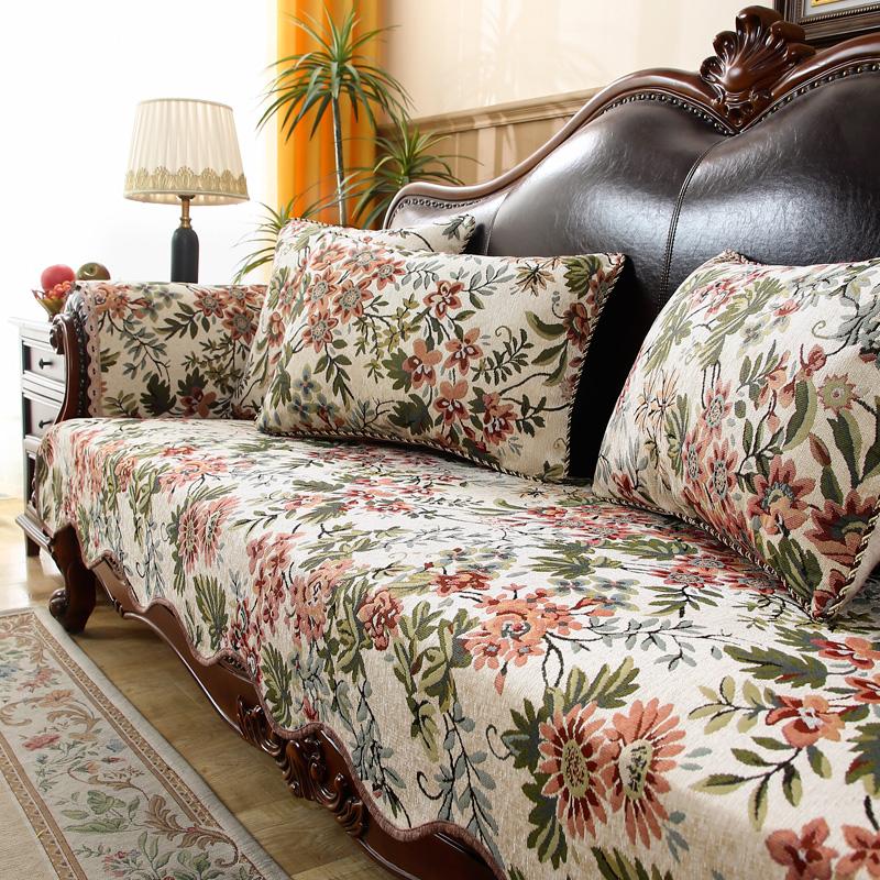 Retro Jacquard Sofabezug Wohnzimmer Sofasitzbezug Heimdekoration Rutschfest Verschleißfest Sessel Couch Schutzbezug Hand towel 60x60cm