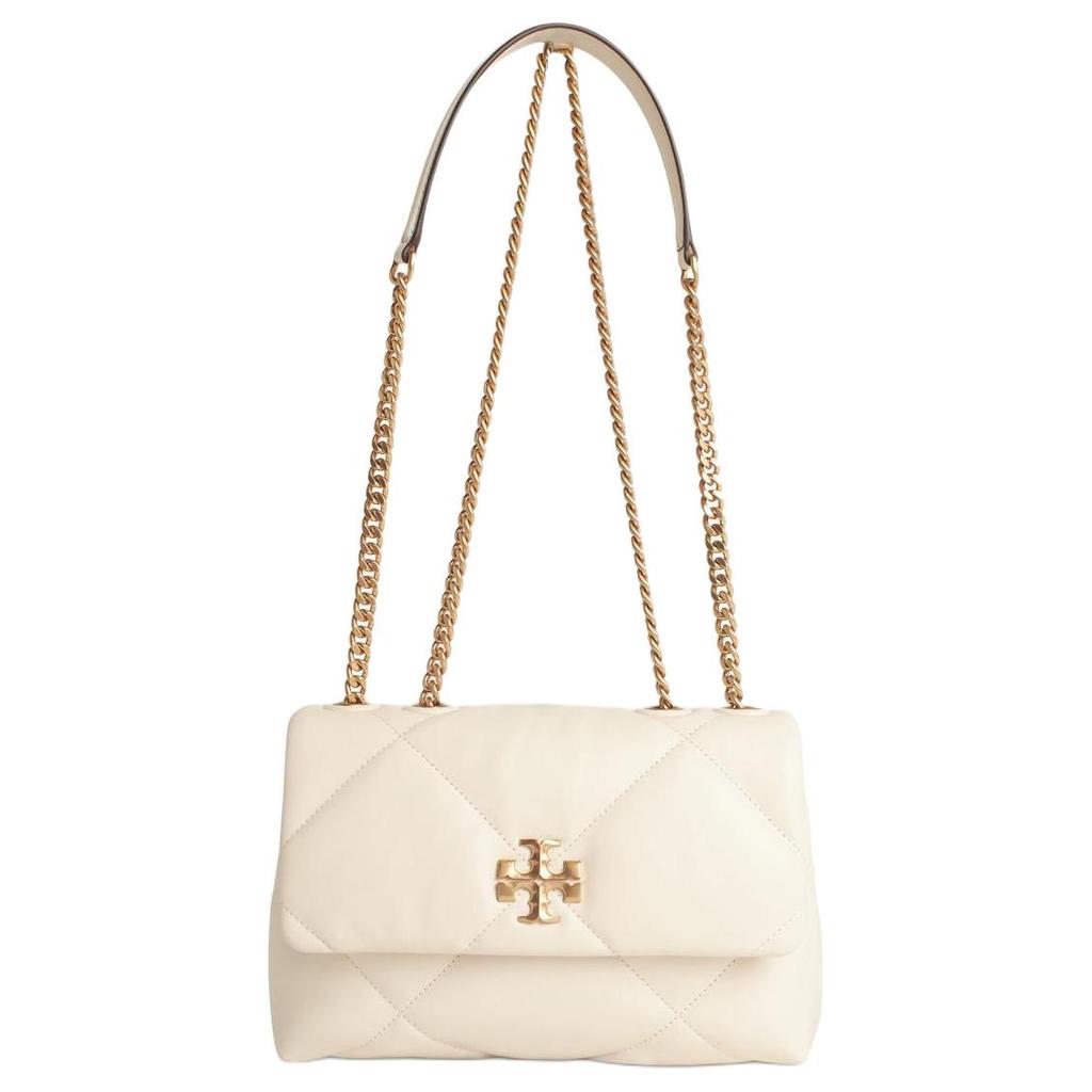 Tory Burch Kira Metal Logo Napa Leather Crossbody Shoulder Bag Small Women Bags Warm-White 154706-101
