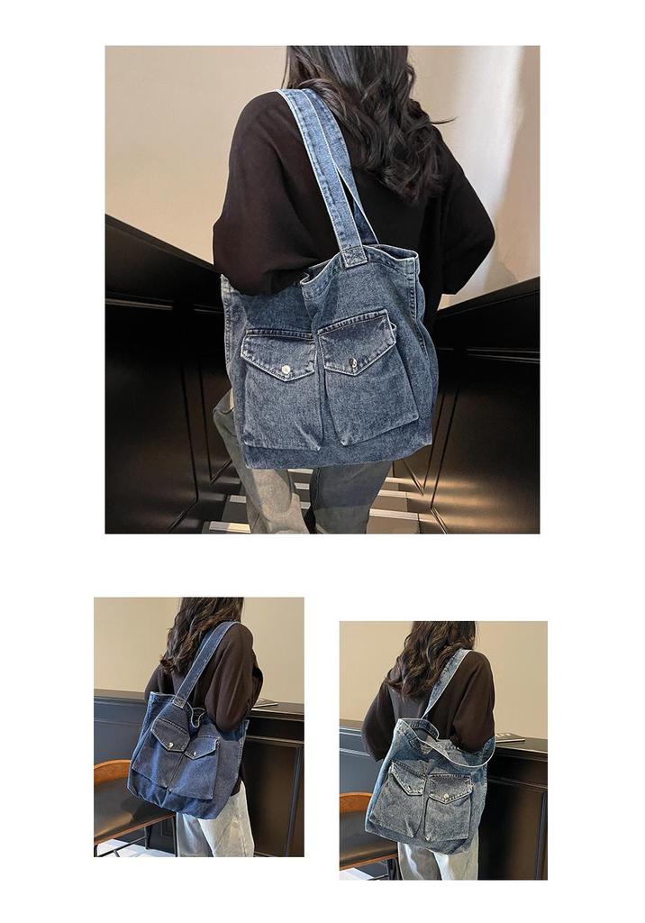 Retro Artistic Denim Tote Bag - Women's Large Capacity Lightweight Student School Bag, 2025 Edition