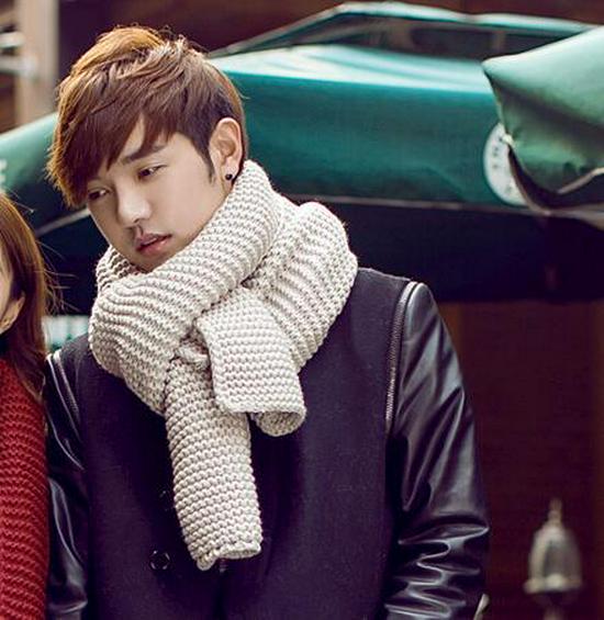 

Женский шерстяной шарф с волновым узором - Осень/Зима, Толстая вязка, Корейский стиль